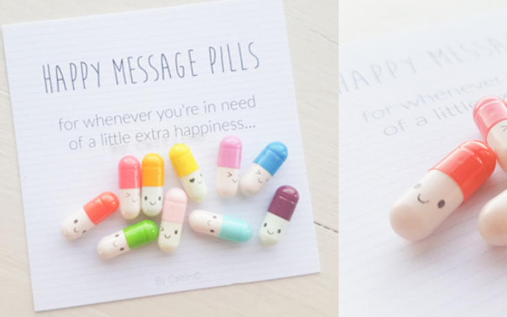 Om blij van te worden: happy message pills